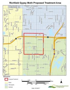 Gypsy Moth treatment map